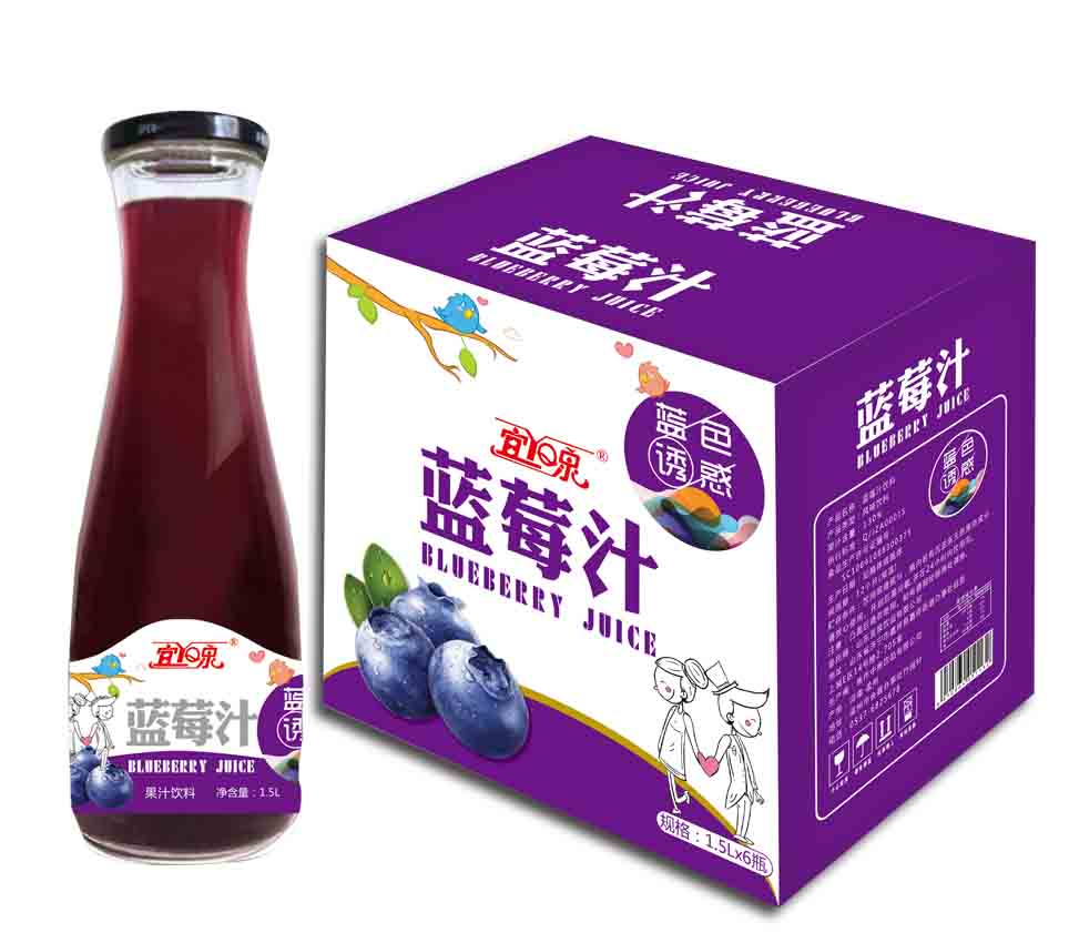 宽口 蓝莓汁饮料 1.5Lx6瓶